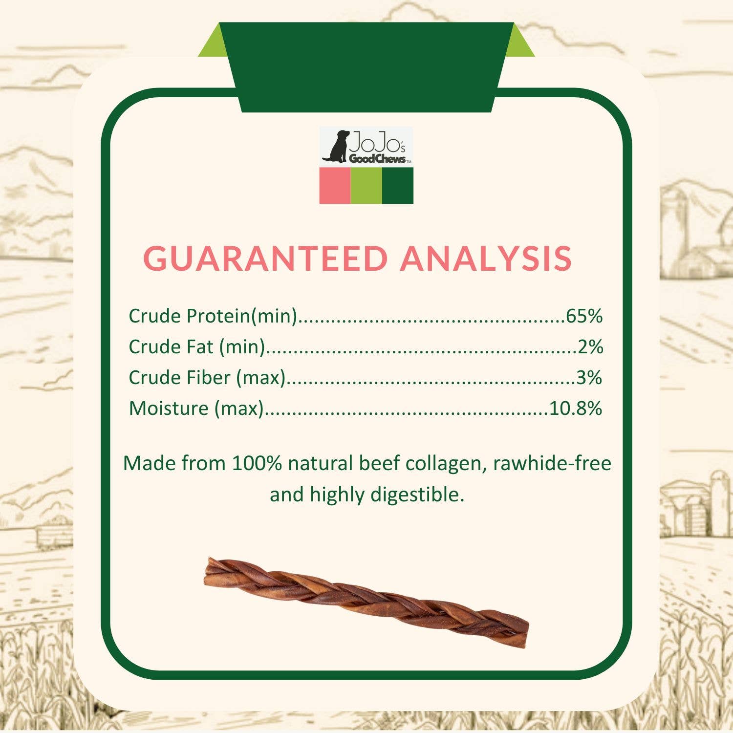 Jojo Modern Pets - Wholesale Pet Treats - Dog - 12” Standard Braided Bully Sticks | All-Natural Dog Treats 3