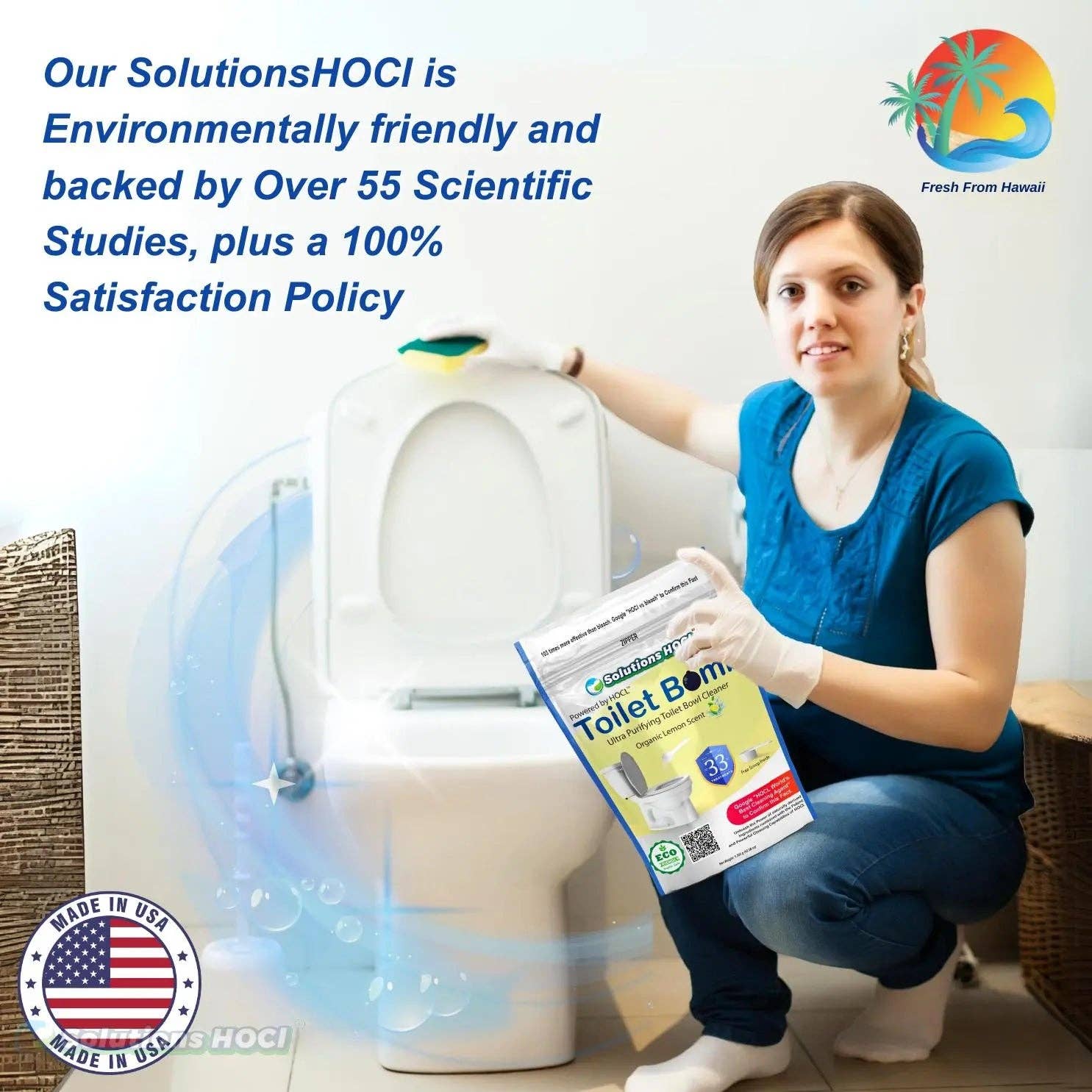 SolutionsHOCL - Vente Nettoyants pour toilettes - Bombe de toilette SolutionShock® - Parfum de citron biologique3