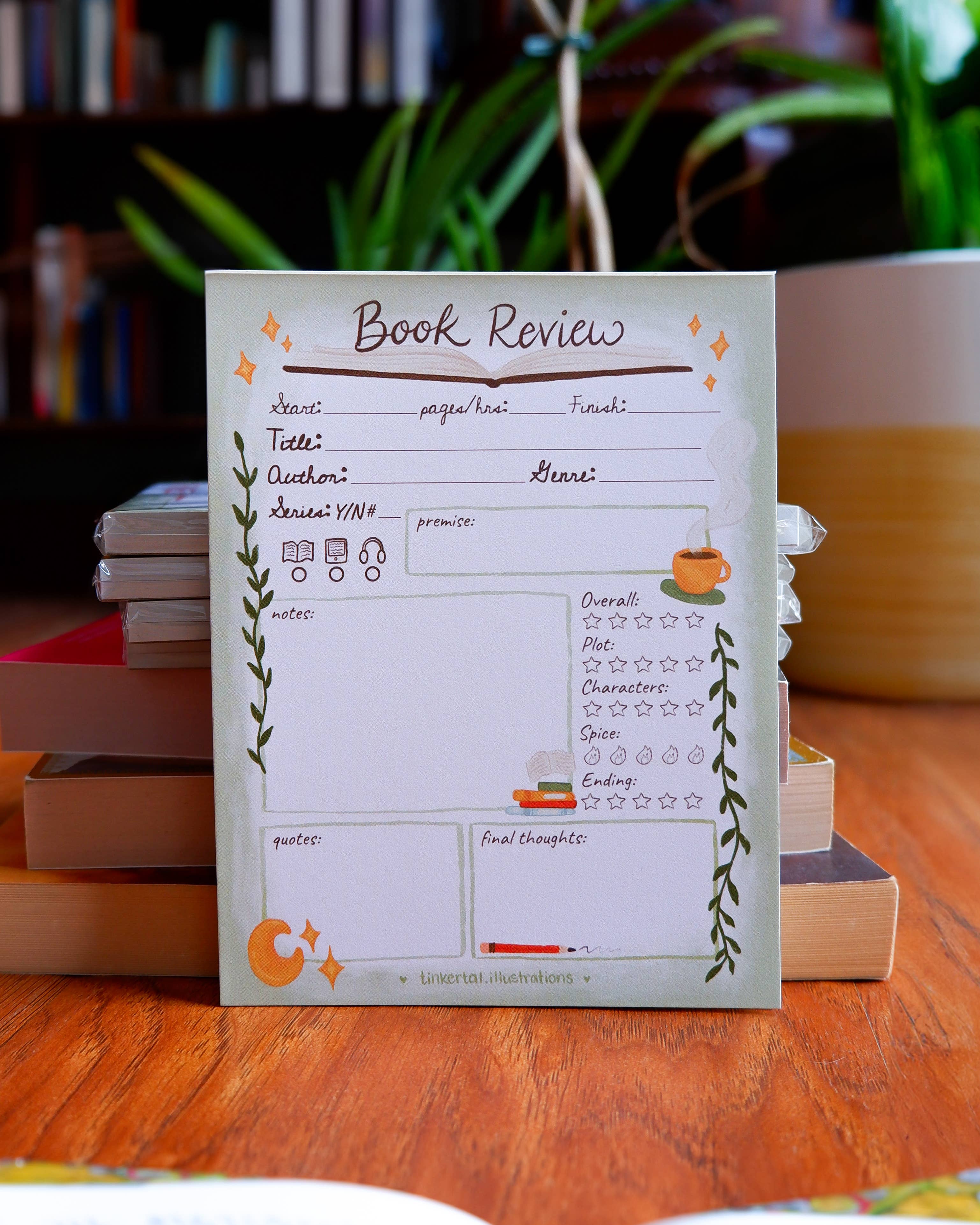 TinkerTal Illustrations - Wholesale Notepad - Book Review Notepad1