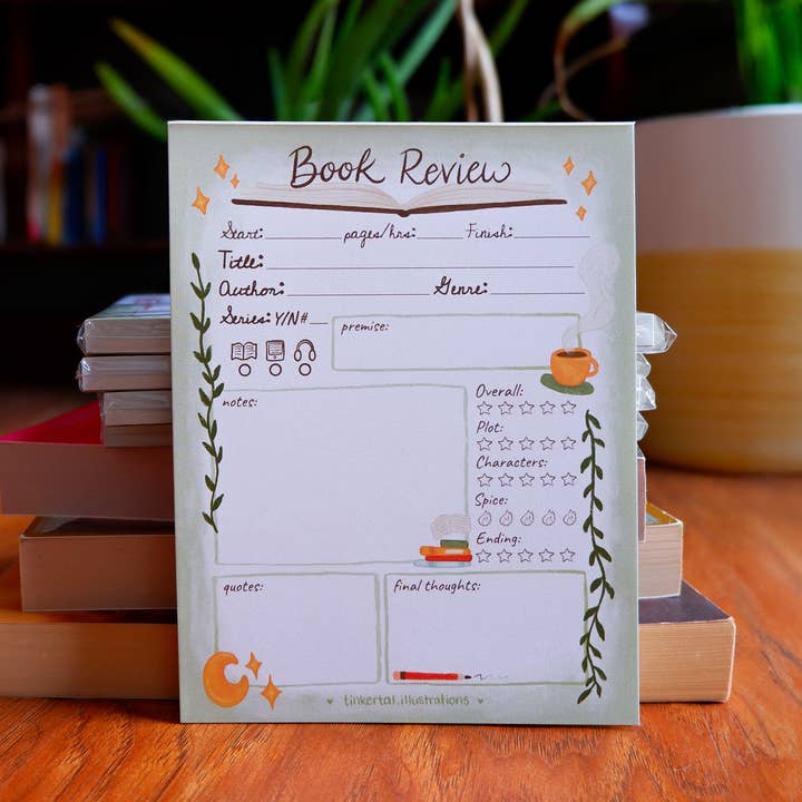 TinkerTal Illustrations - Wholesale Notepad - Book Review Notepad1