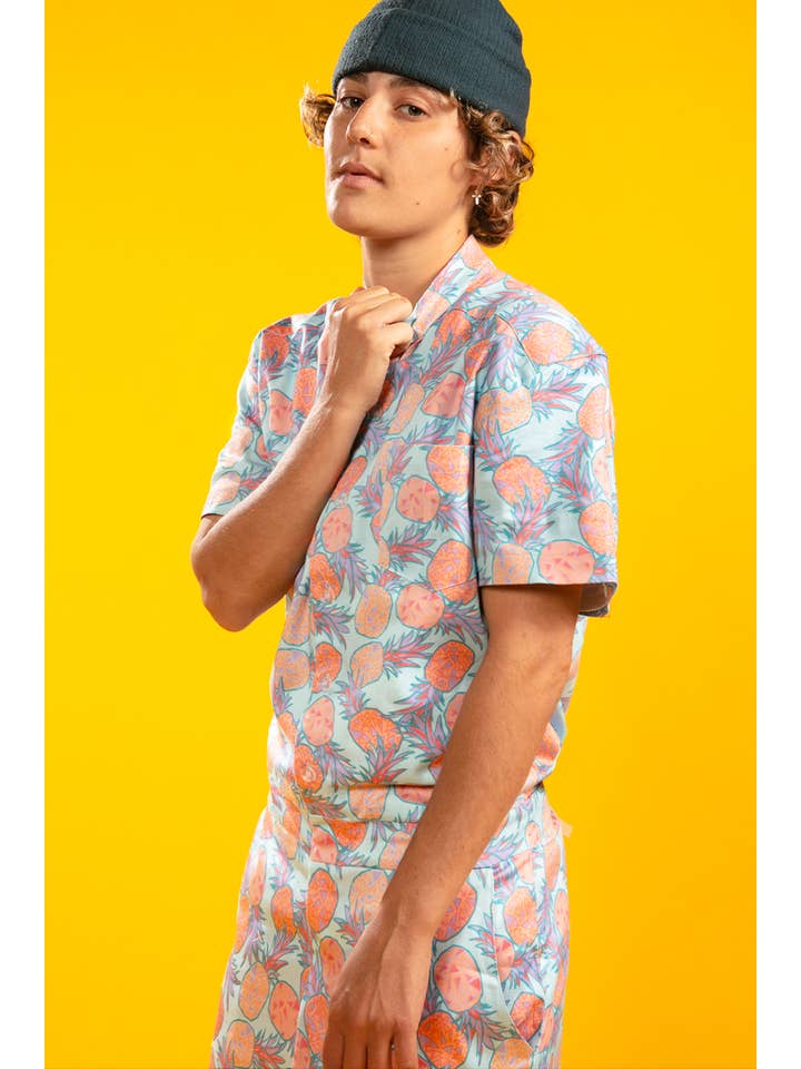 Tipsy Elves - Wholesale Onesie - Men's - Pina Colada Romphim - Men's One Piece Button Down Romper