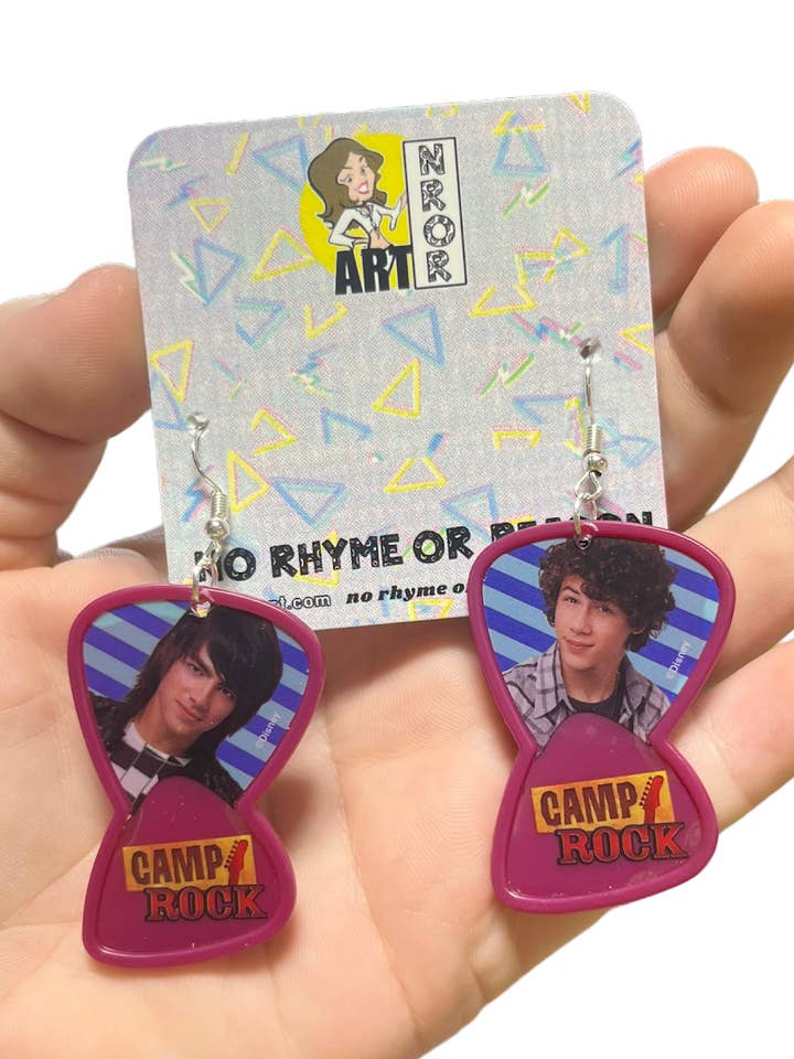 Camp Rock - Jason (Kevin) and Nate (Nick) Earrings - 2008 for wholesale by NO RHYME OR REASON ART