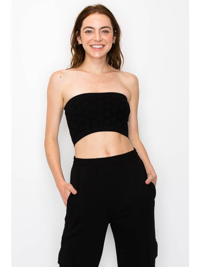 ANWND - Wholesale Bustier - Women's - 52387-BANDEAU TOP WITH DIAMOND HOLE DETAIL9