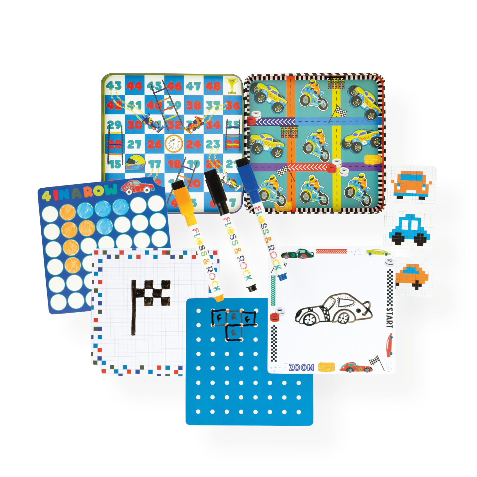 Floss and Rock - Wholesale Magnet - Kids & Baby - Magnetic Fun & Games Tin - Cars1