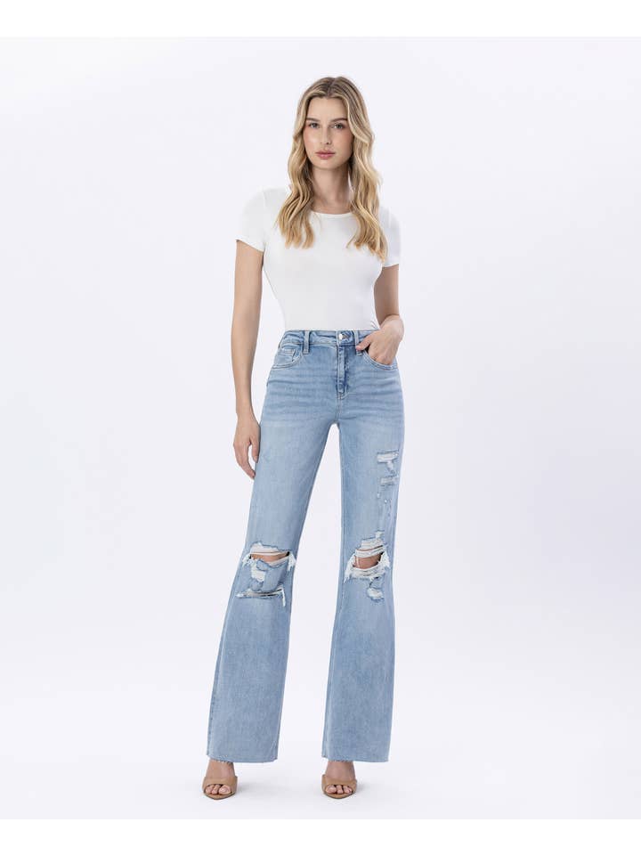 JET LAG 90'S VINTAGE SUPER HIGH RISE FLARE JEANS LV1426 for wholesale on Faire3