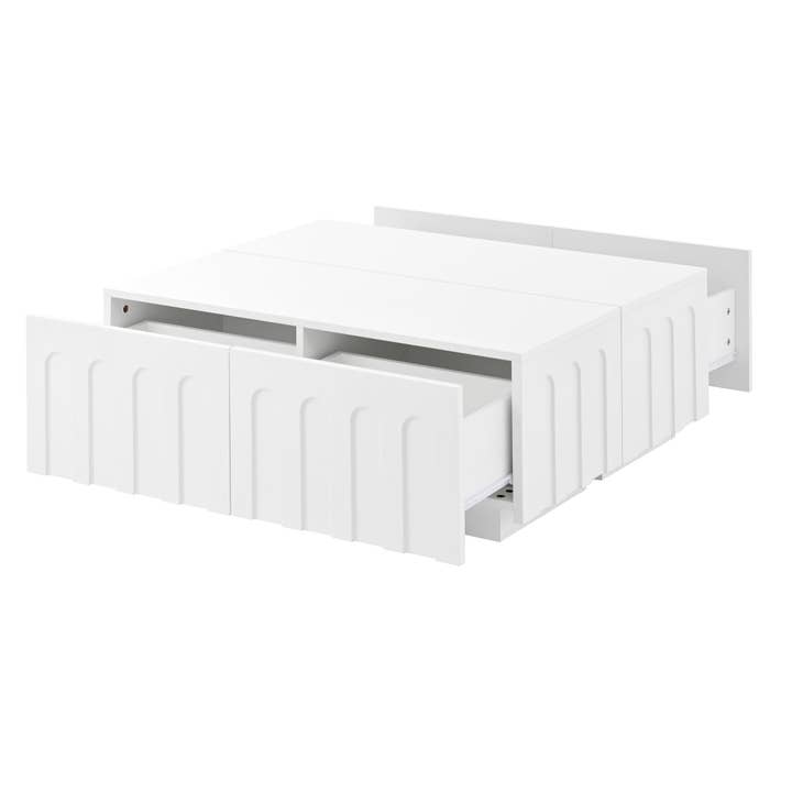 HOMYCASA DESIGN INC - Wholesale Console Table - ON-TREND Elegant TV Stand with Arched Design for TVs Up to 80', Modern Dual Purpose Coffee Table with 4 Drawers, Multi-Functional Organizer Cabinet with Storage for Living Room, Bedroom, White11