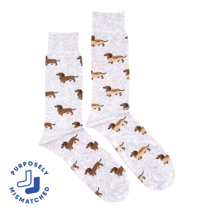 Men's Hot Dog Wiener Dog Socks for wholesale by Friday Sock Co.