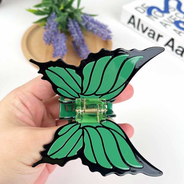 TheDivaSoap - Vendita all'ingrosso Fermaglio per capelli - Donna - Fermaglio per capelli a farfalla in acetato, fermagli ad artiglio ispessiti stile Y2K9