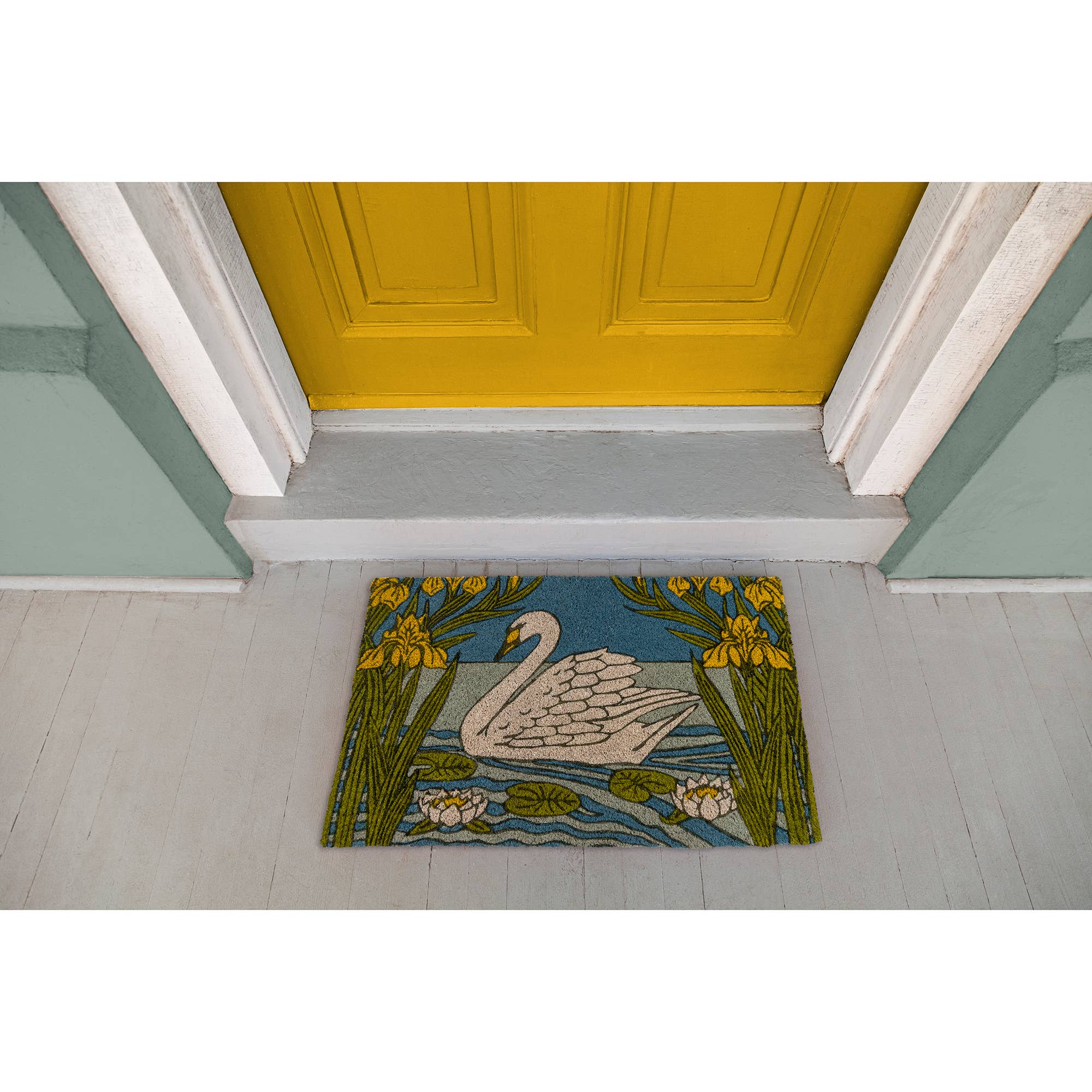 Entryways - Wholesale Door Mat - Victoria and Albert Museum Swan and Iris Coir Doormat1