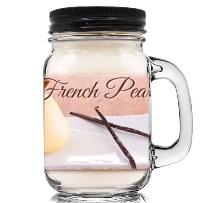 Candela di cera di soia 100% pera francese per la vendita all'ingrosso da parte di Mountain Kettle