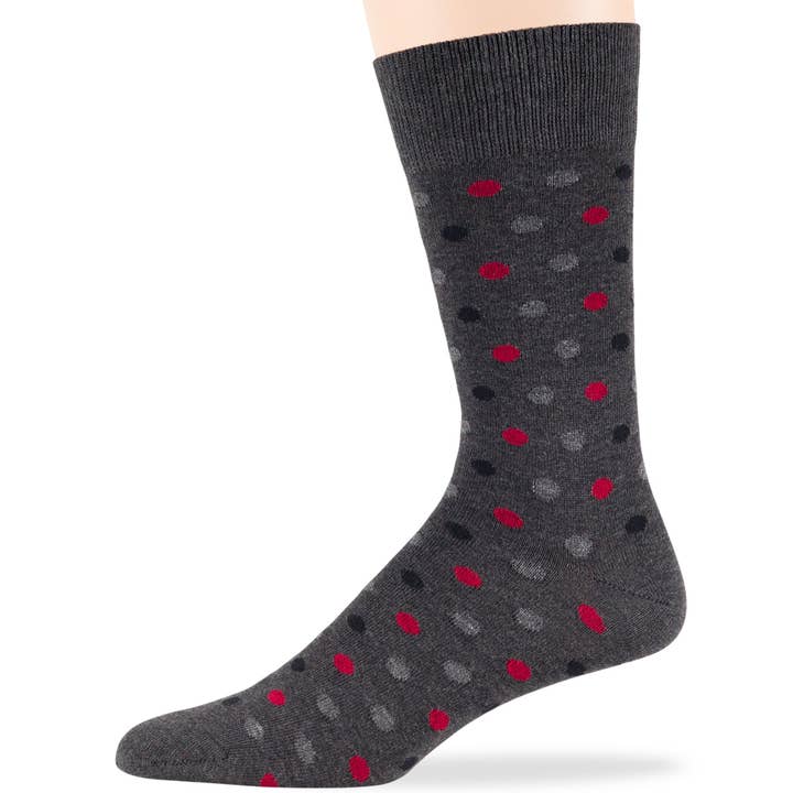 7Bigstars Kingdom - Wholesale Socks - Men's - Men's Cotton Argyle Crew Socks - 6 Pack - Red, Black