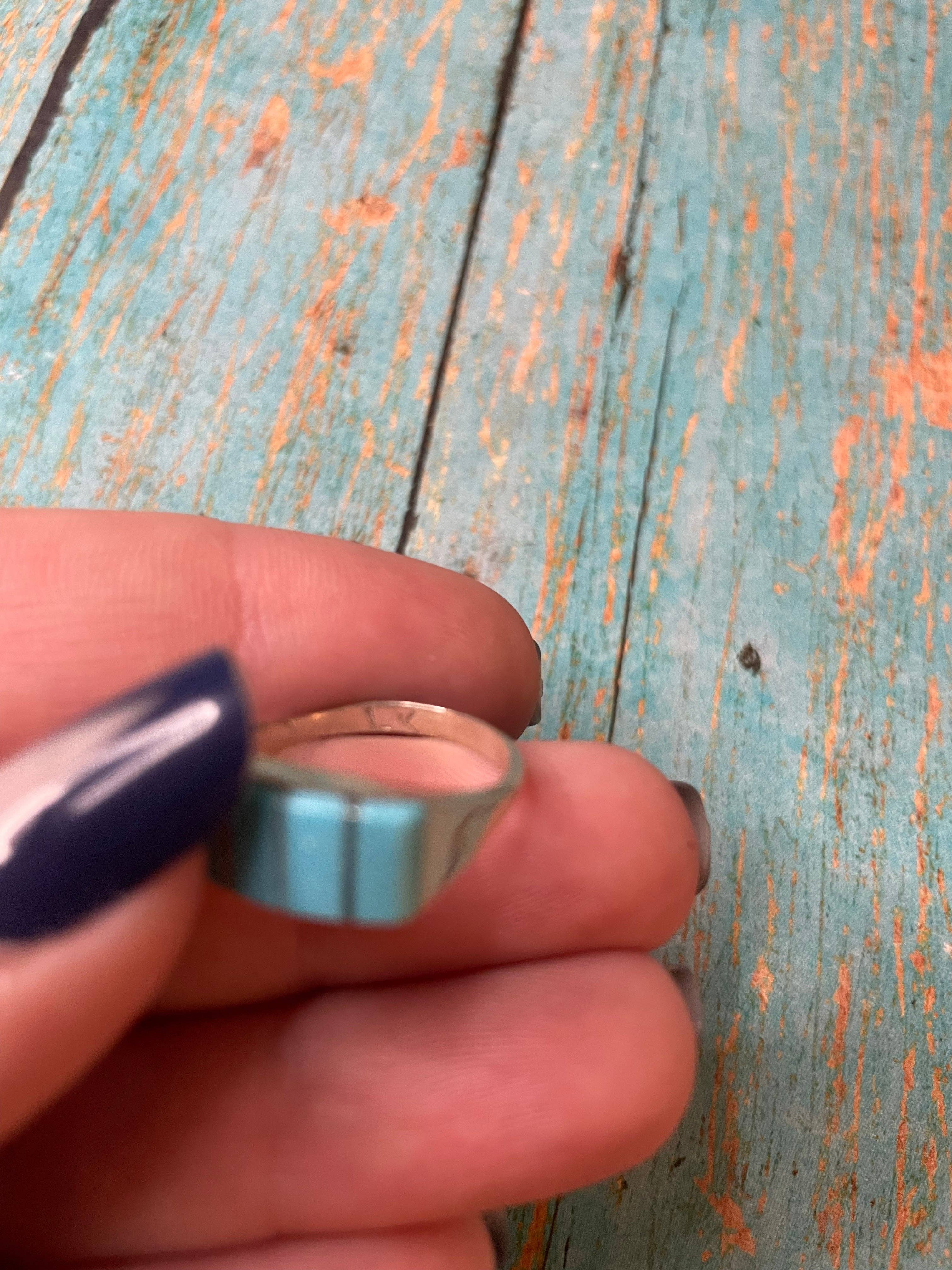 Nizhonitradersllc – Anel de cocktail/declaração por atacado – Anel Zuni 5 Stone Inlay Turquesa & Prata de 1ª Lei assinado4