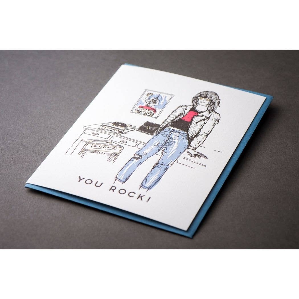 Porchlight Press Letterpress - Wholesale Love Card - You Rock Throwback Card3