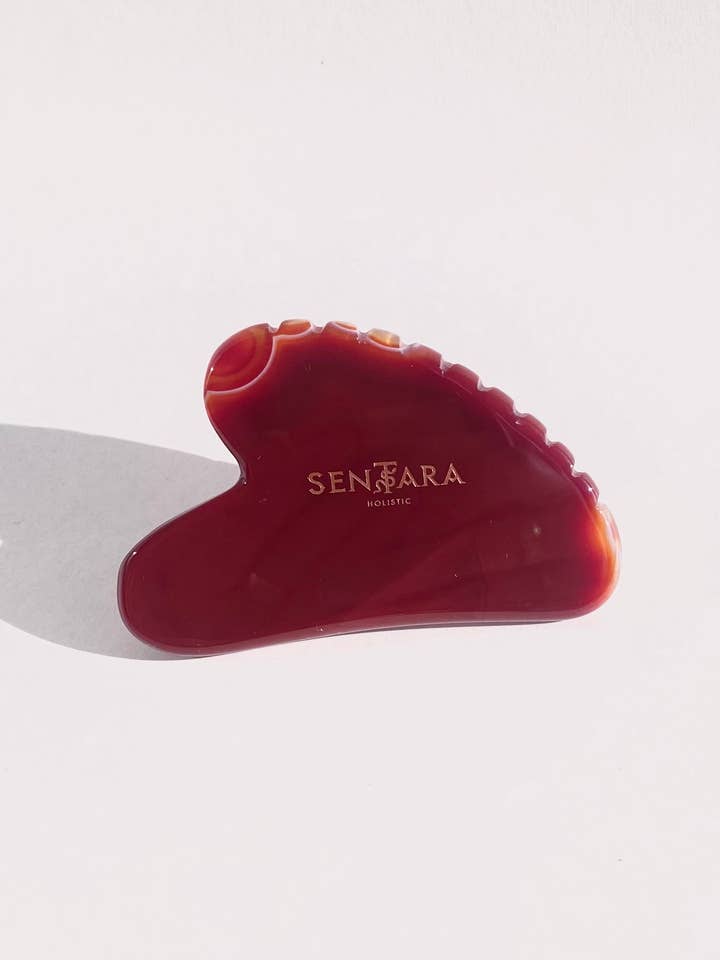 Gua Sha Carnelian Zahnherz - Massage-Utensilien  für den Großhandel von Sentara Holistic