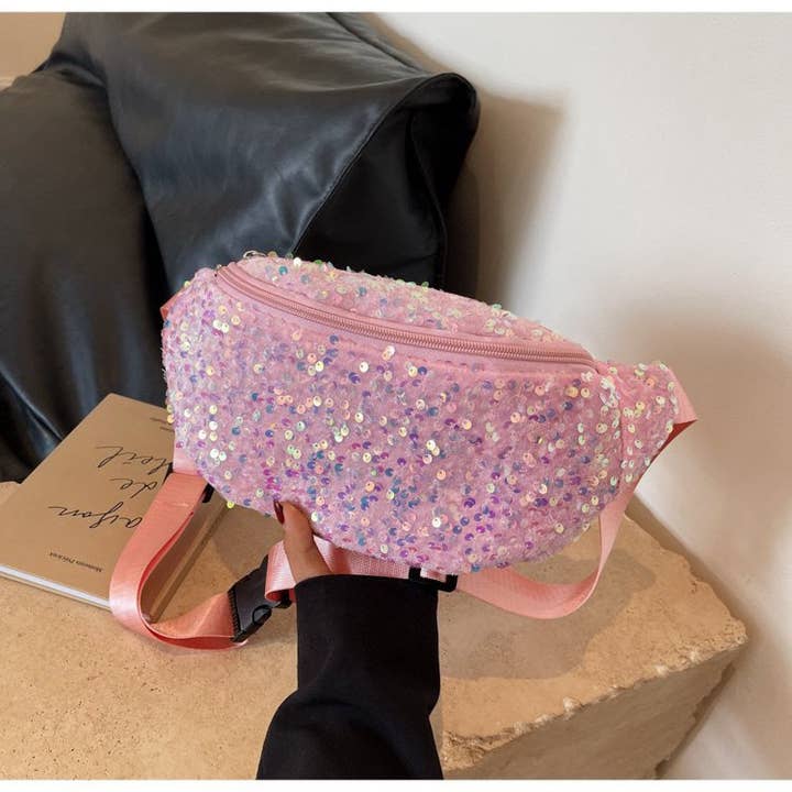 KK Bloom - Venta al por mayor Riñonera - Mujer - Riñonera con lentejuelas para una versatilidad elegante en negro, verde, rosa, morado.1