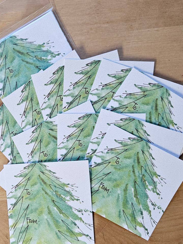 Tree Watercolor Gift Tag / Place Card- Set of 12 for wholesale by Credo Designs LTD