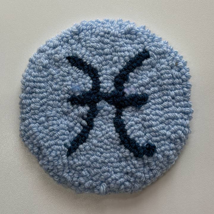 Sous-verre - Poissons - Tapis de tasse fait main, aiguille à puncher pour la vente par The Wolfshop