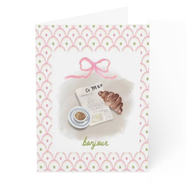 BONJOUR - Note Card for wholesale by Rebecca Illustrated