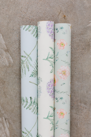 Lana's Shop - Wholesale Flat Wrap - Fresh Poppies Single Gift Wrap Sheet2