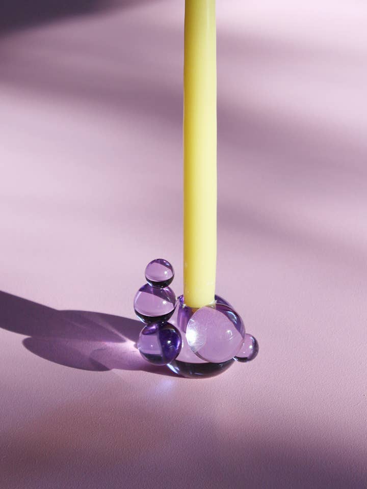 Bubble candle holder, purple for wholesale by Stences