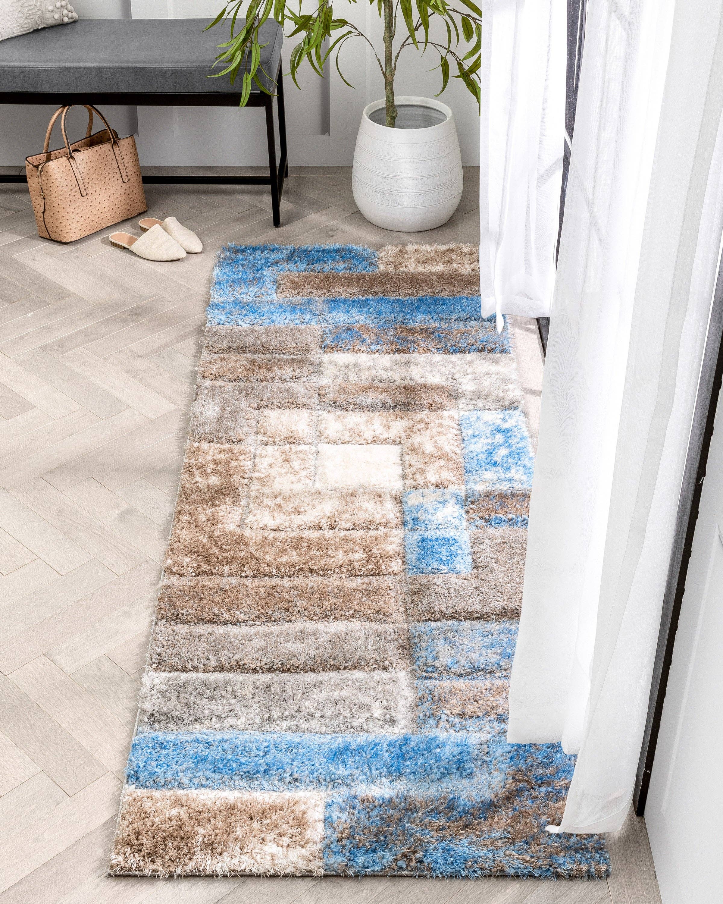 Well Woven - Wholesale Area Rug - Kenzo Retro Geometric Pattern 3D Textured Shag Grey Light9