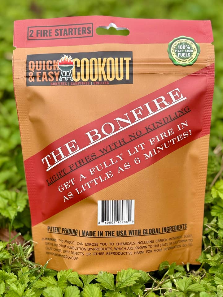 The Bonfire- Top-Selling Camping/Firepit/Grilling Starter(2) for wholesale by Quick & Easy Cookout