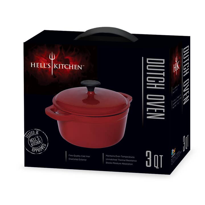 Hell's Kitchen - Wholesale Cookware Lid Set - Hell's Kitchen 3-Quart Dutch Oven