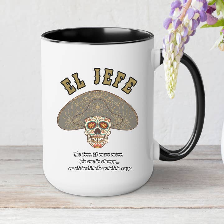 Tazza El Jefe – Tazza da 15oz Cafesito | Per chi Comanda… o Così Dice ☕ per la vendita all'ingrosso da parte di Bloom Designs