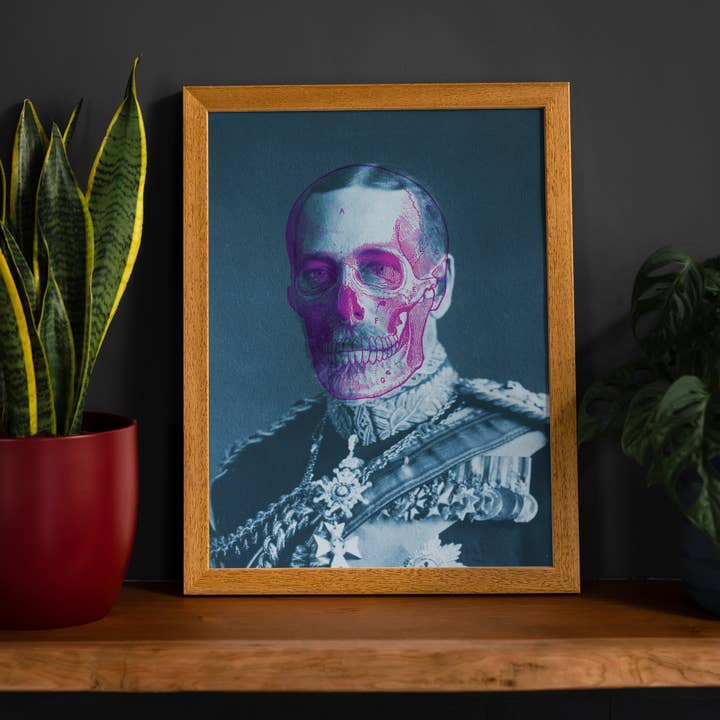 Impressão a cores do crânio King George V por atacado de Ink & Drop
