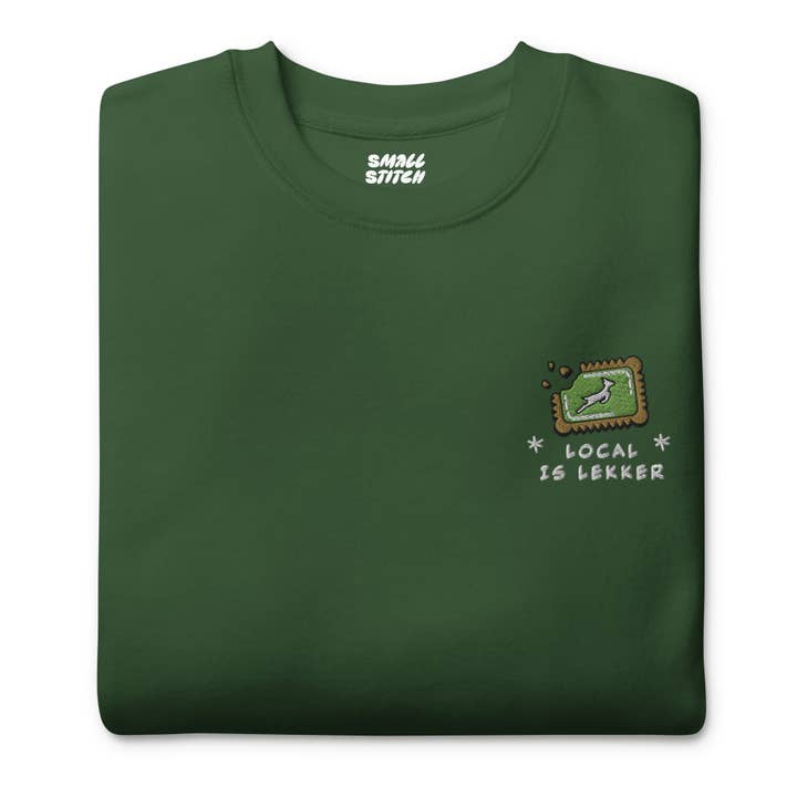 La Collection Sud-Africaine l Sweatshirt Premium Unisexe Brodé l Zoo Bokke Biscuit pour la vente par Small Stitch