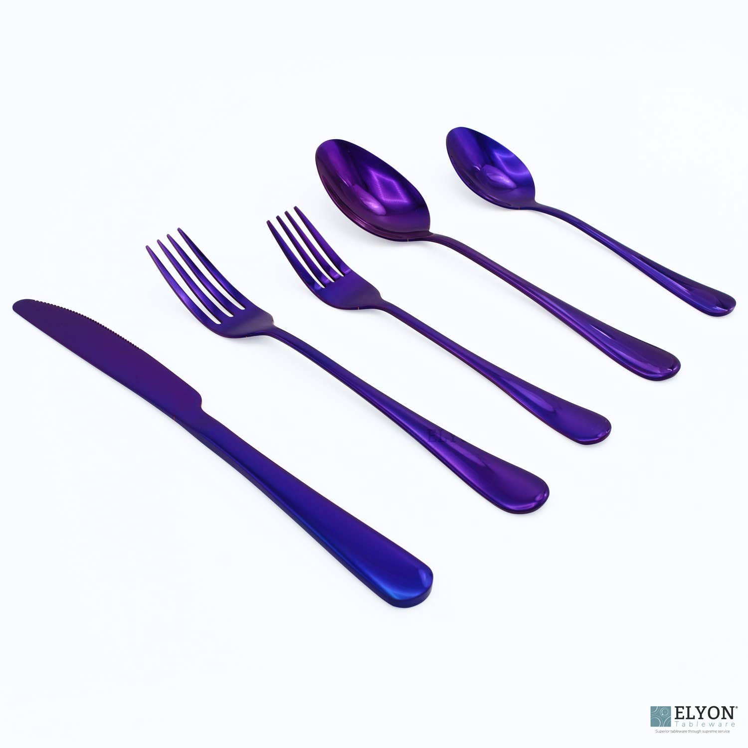 Elyon Tableware® - Wholesale Flatware Set - 20-Piece Colored Flatware Set Stainless Steel Service for 47