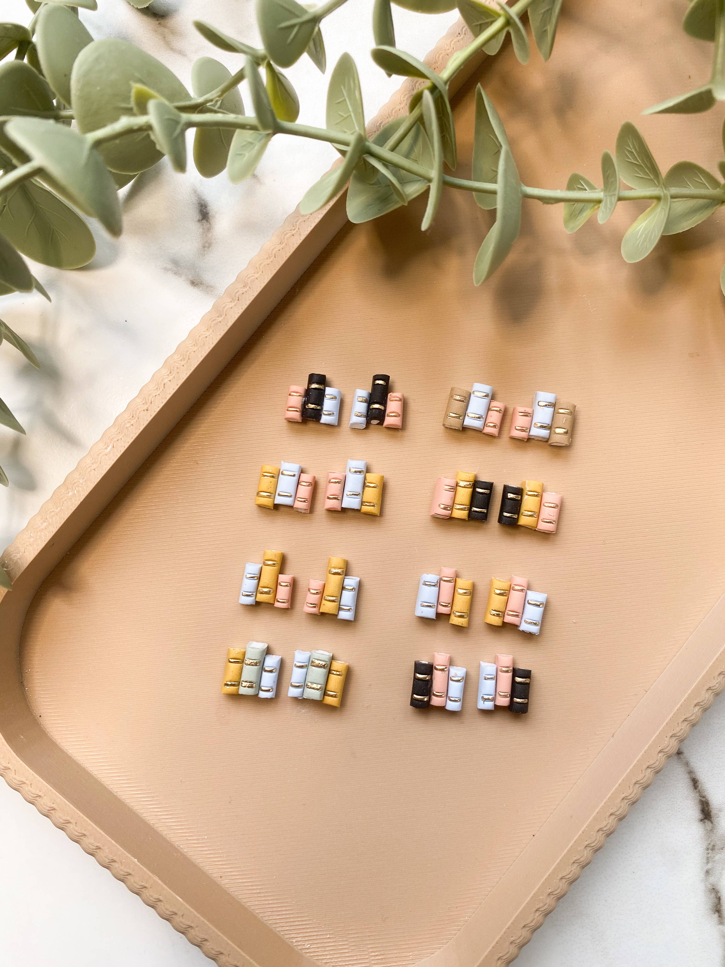 Clay by Day Designs - Wholesale Stud/Post Earrings - Book Library Stud Earrings  - reading, bookish1