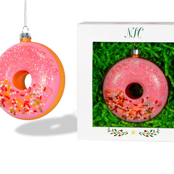 North Star Christmas | Strawberry Sprinkle Donut Ornament for wholesale by North Star Christmas
