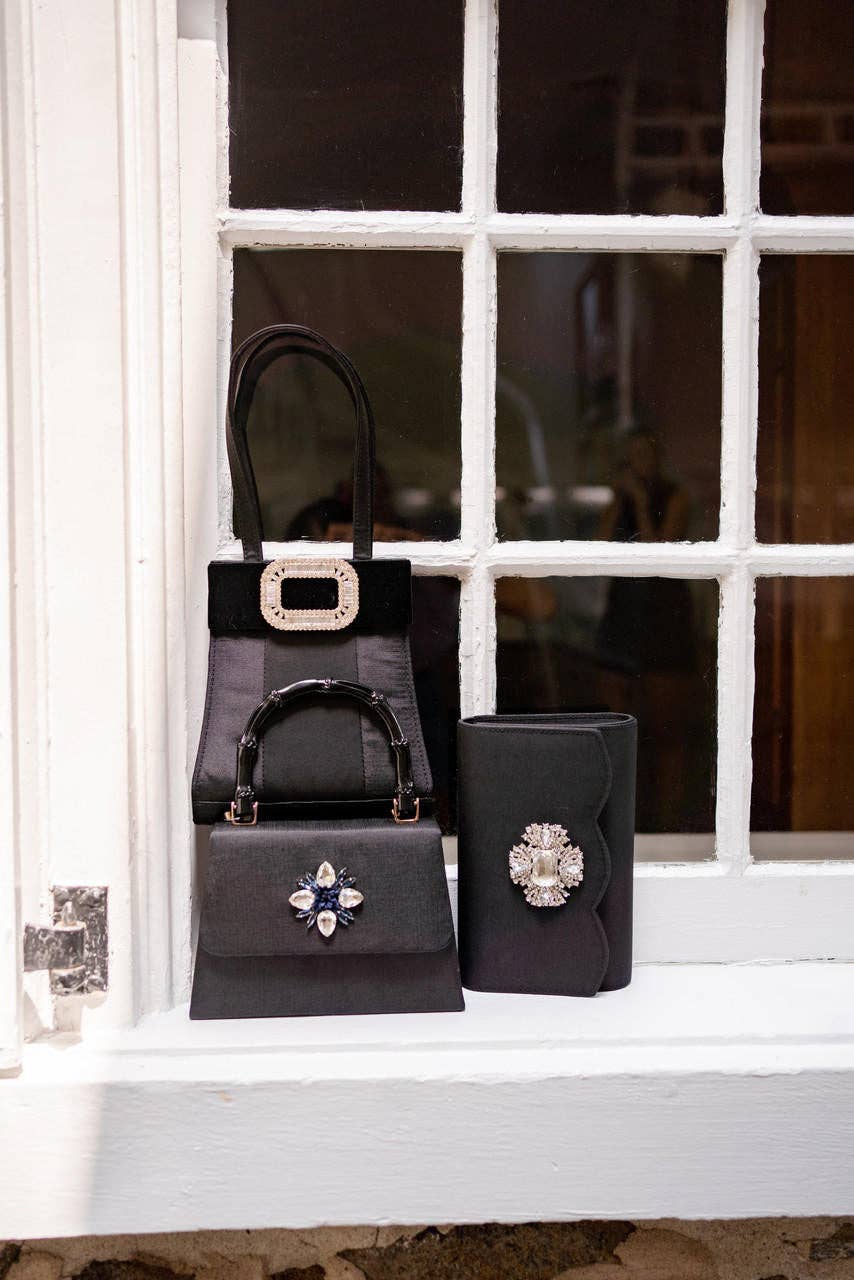 Lisi Lerch - Wholesale Clutch - Dames - Ruby Geschulpt - Faille Zwart - WS3