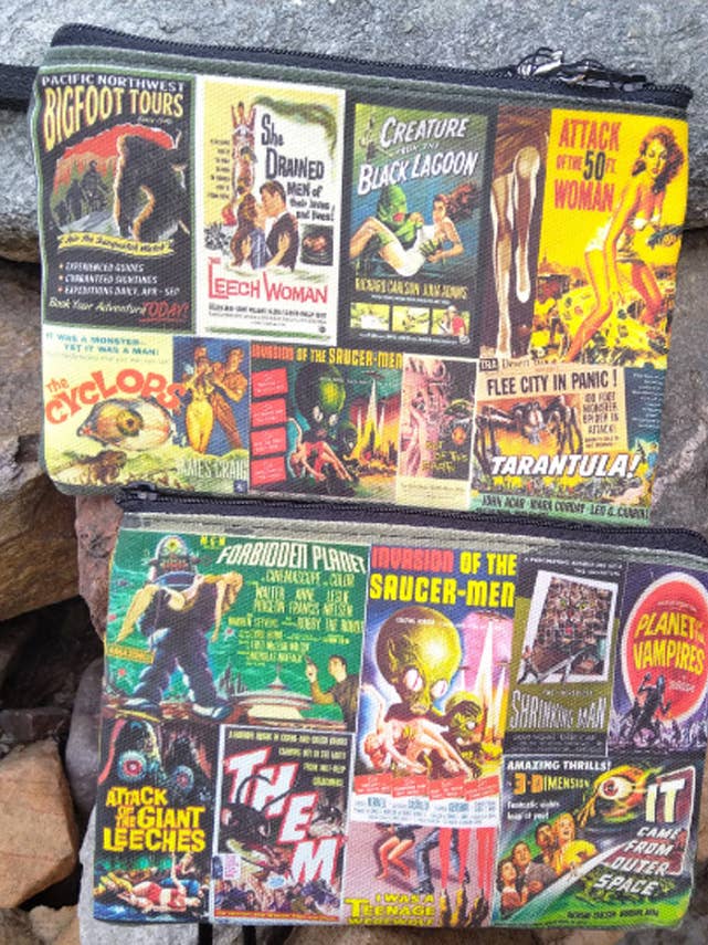 B Movie Creature Feature Wristlet for wholesale by Old Bagzz