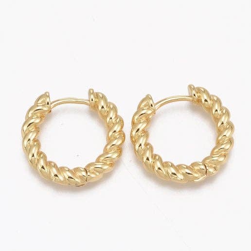Gold Large Twisted Huggies for wholesale by Annie Austen | Jewelry • Accessories