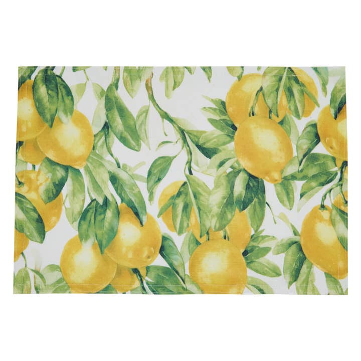 Printed Lemon Placemat for wholesale by Saro Lifestyle