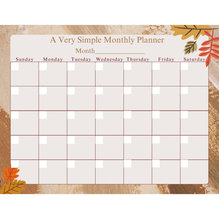 A Very Simple Fall-Themed Monthly Desk Planner for wholesale by Shop LD