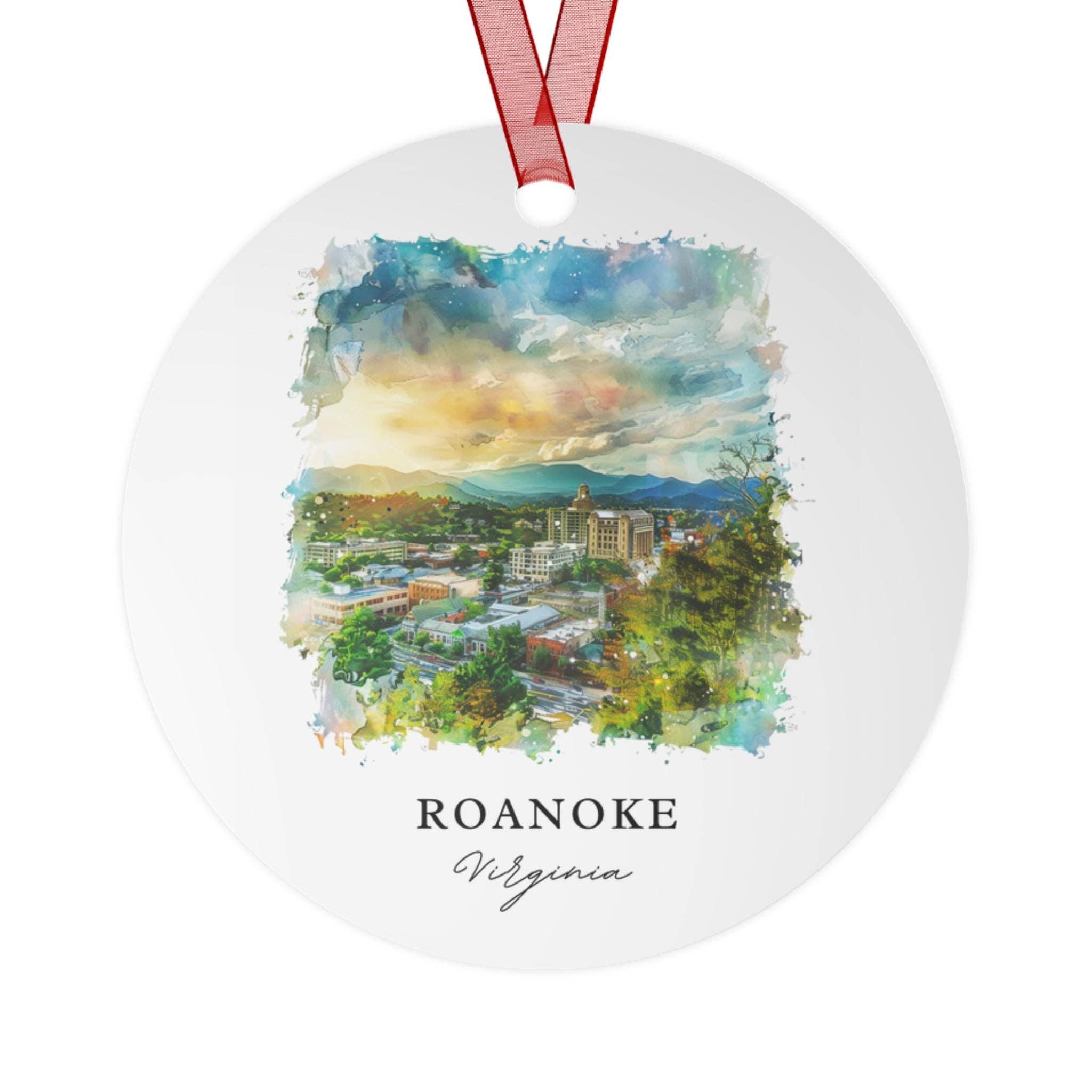 Premium Travel Art - Wholesale Ornament - Roanoke VA Ornament | Durable Ceramic | Travel0