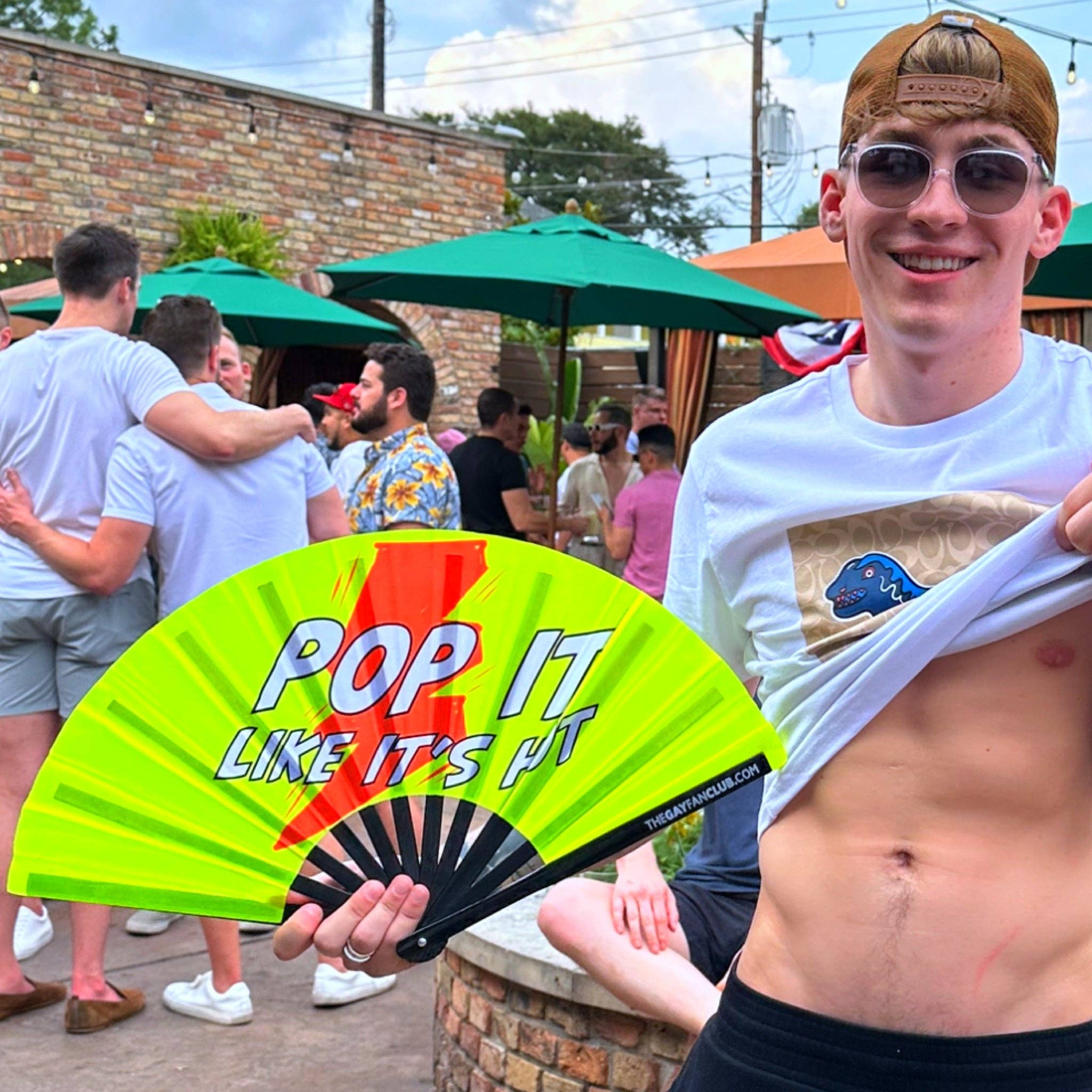 The Gay Fan Club - Wholesale Handheld Folding Fan - Poppers Fan (UV)1