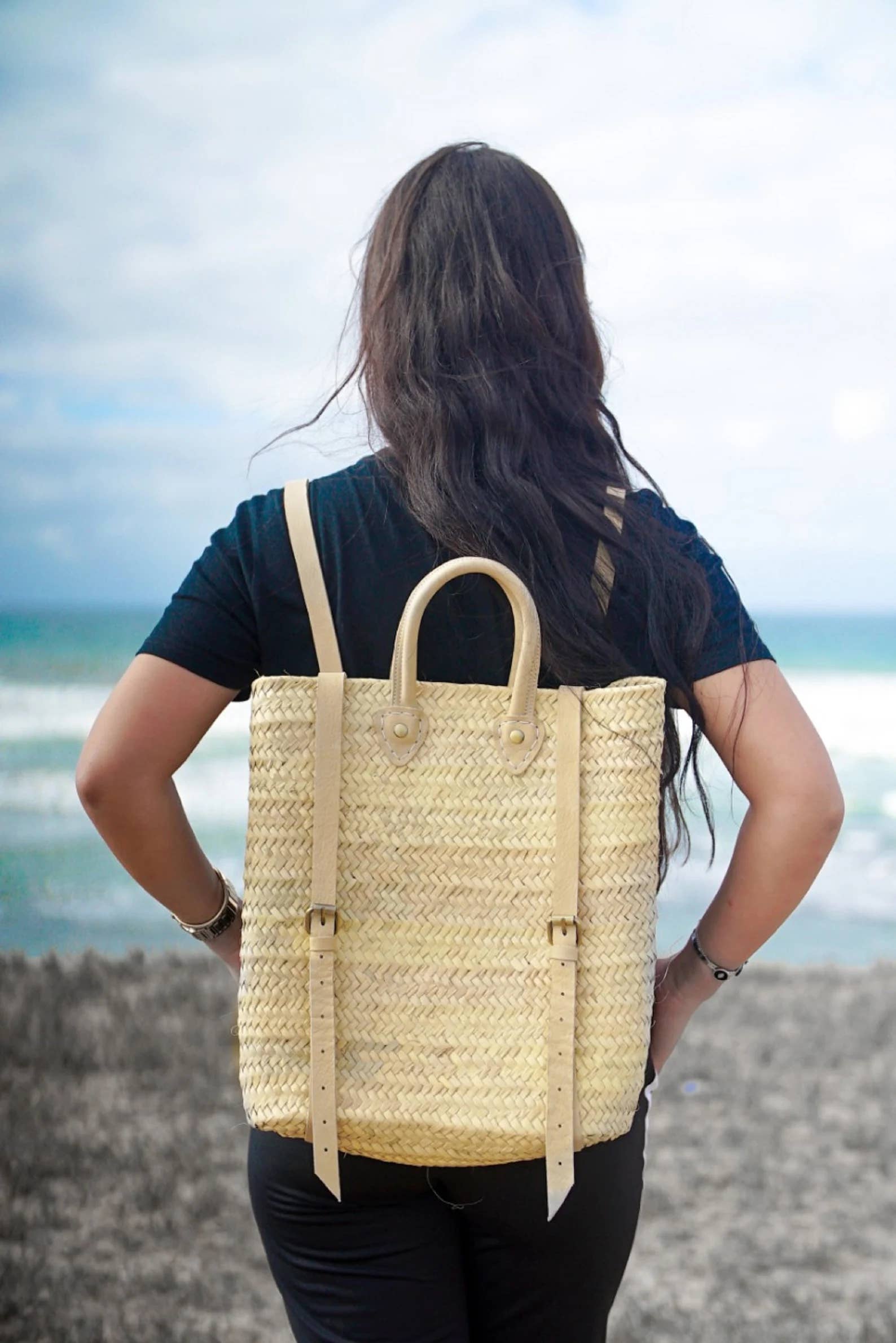 craftberber – Mochila - Mulher por atacado – Mochila de Palha, Mochila Hipster, Bolsa artesanal, Saco de palha