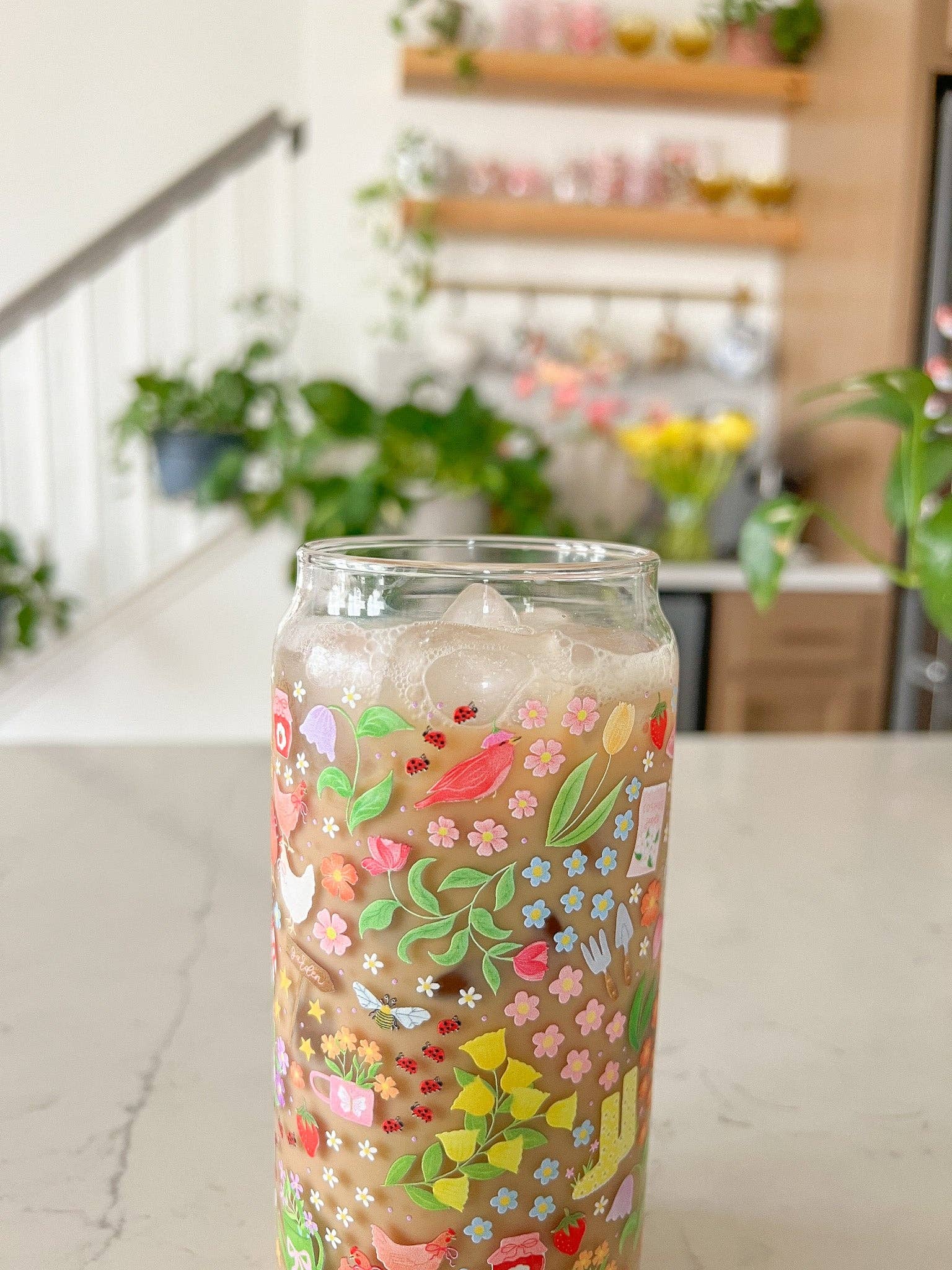 Hart and Flora Shop – wholesale Drinking glass/cup – 20oz In The Garden Glass5