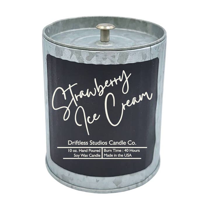 Strawberry Ice Cream Summer Candle - Scented Rustic Candles for wholesale by Driftless Studios