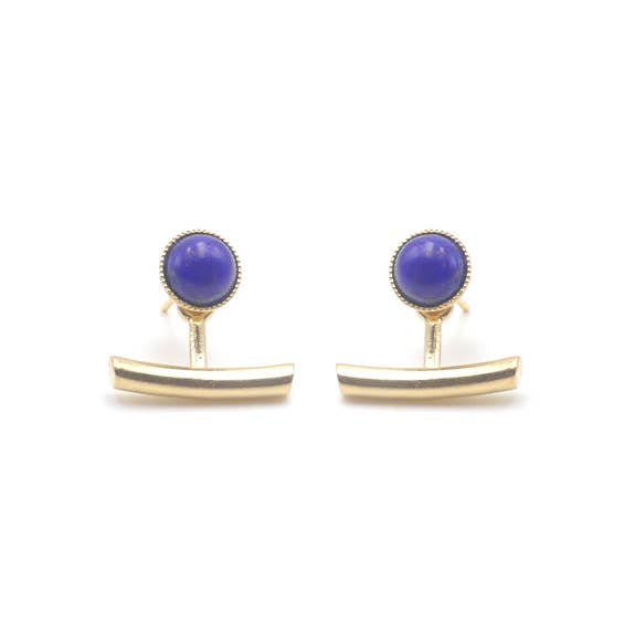 Lapis lazuli earrings - Ariane pendant bars for wholesale by Aura bijoux