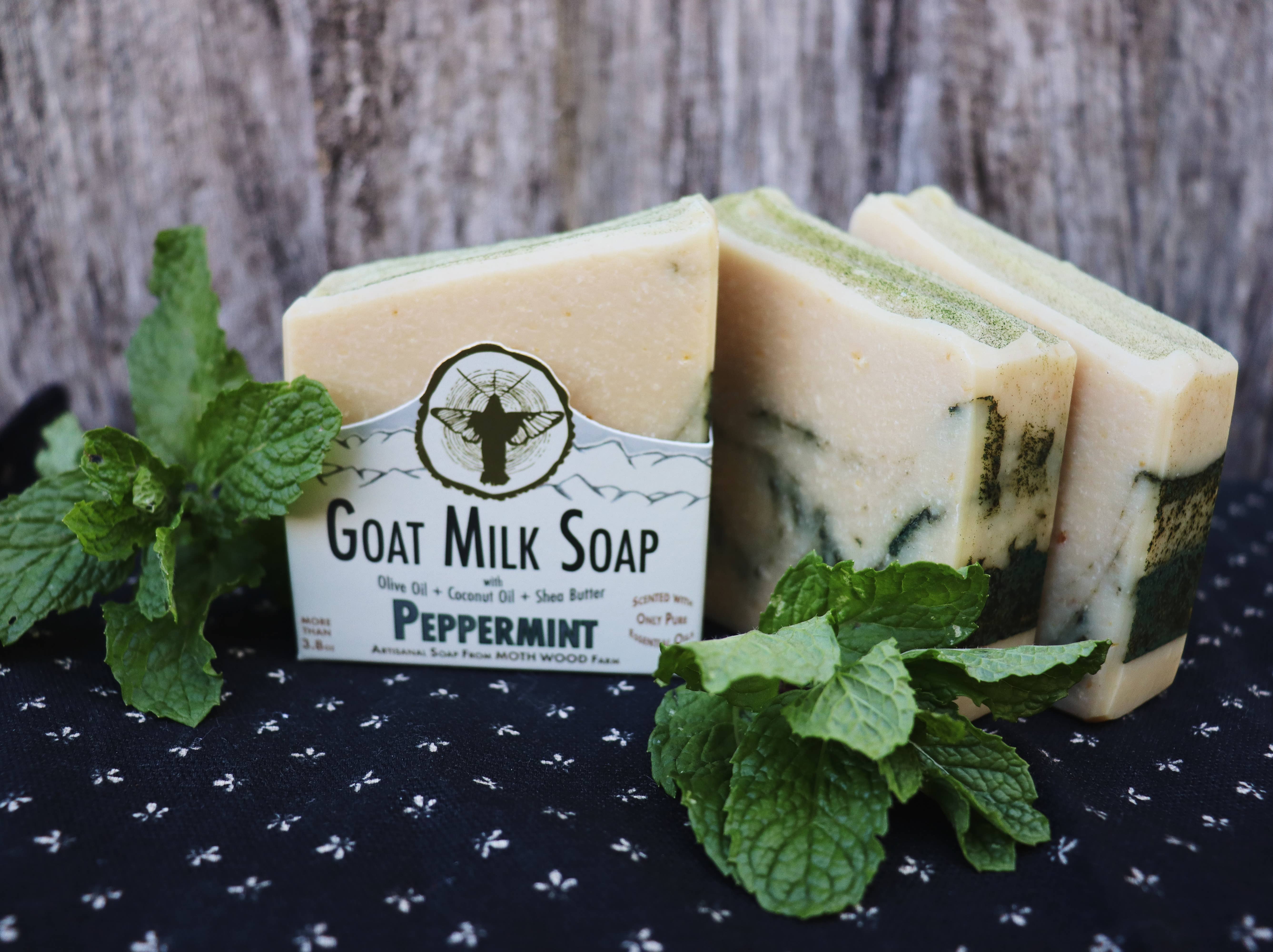 MOTH WOOD - Wholesale Bar Soap - Peppermint Goat Milk Soap5