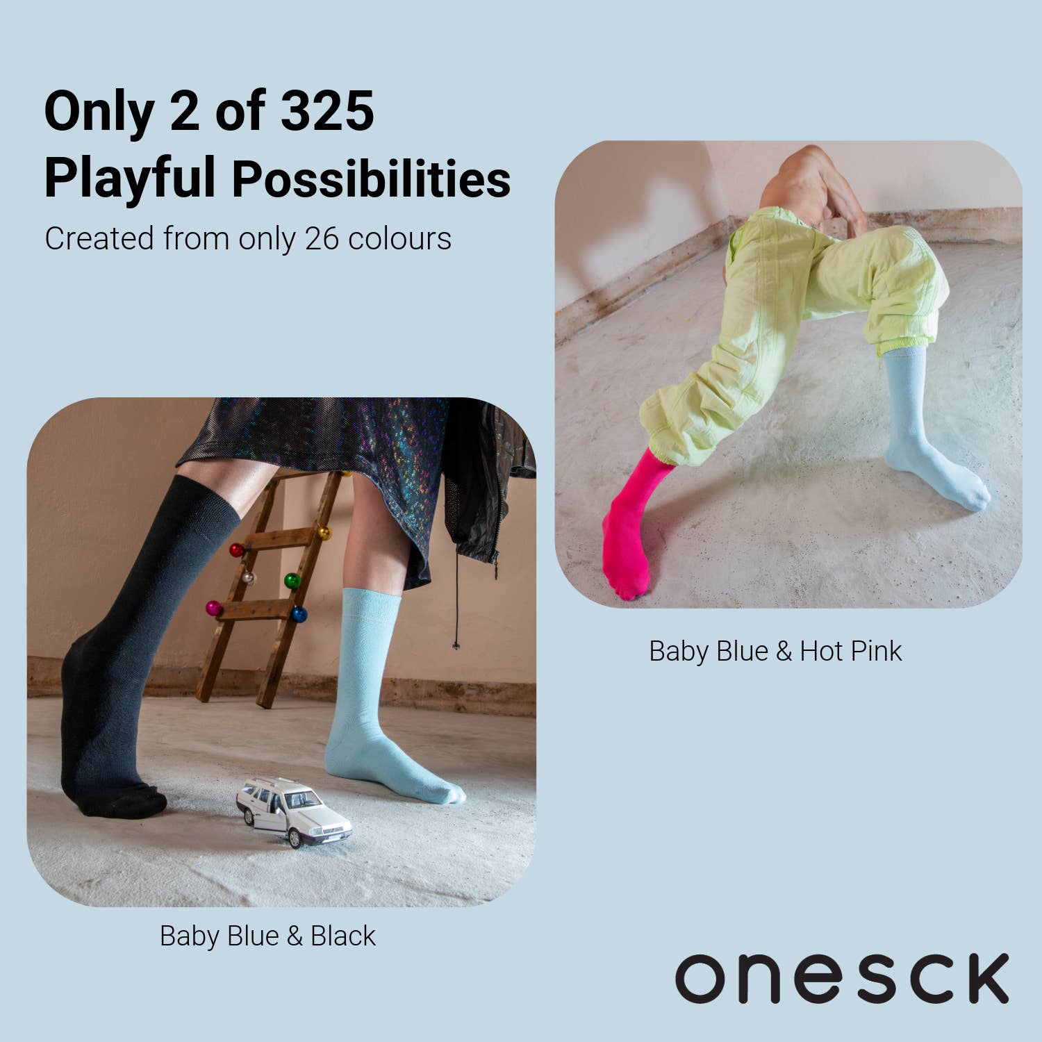 ONESCK - Wholesale Socks - Unisex - Plain Single Socks | Baby Blue Sock | Pastel Gift Idea8