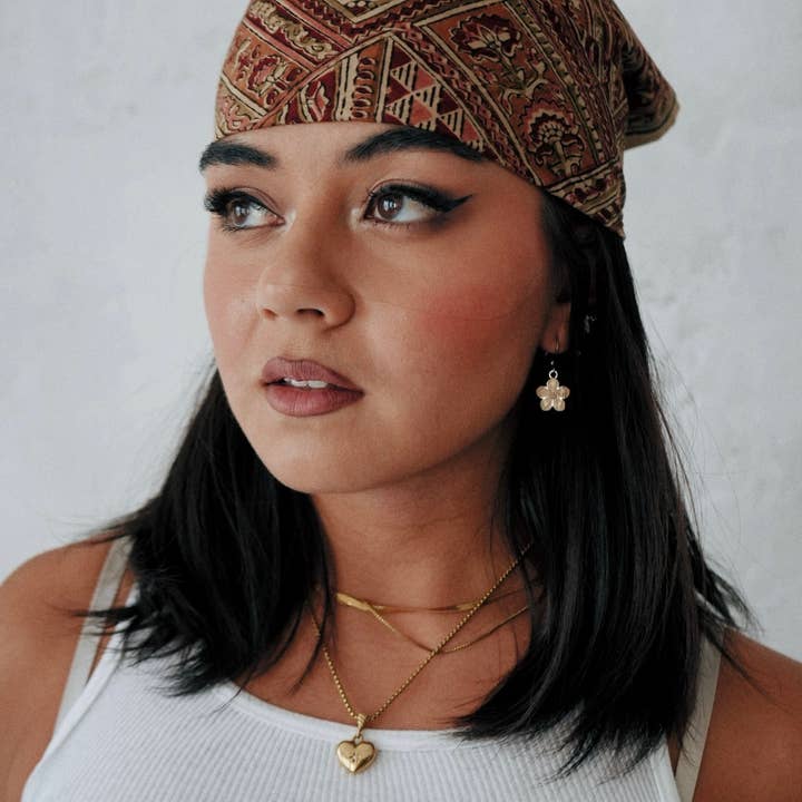 Bomullsros - Kalamkari Bomullsbandana (KK1456) för wholesale av White Lotus Fashions