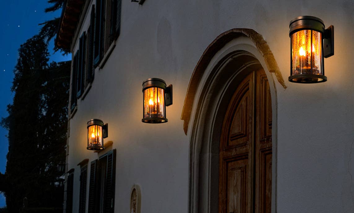 OutdoorSolarOutlet – wholesale Outdoor/lawn light – Solar Flickering Candle Lantern Outdoor Garden Stake Lights (2Pack, Black)1