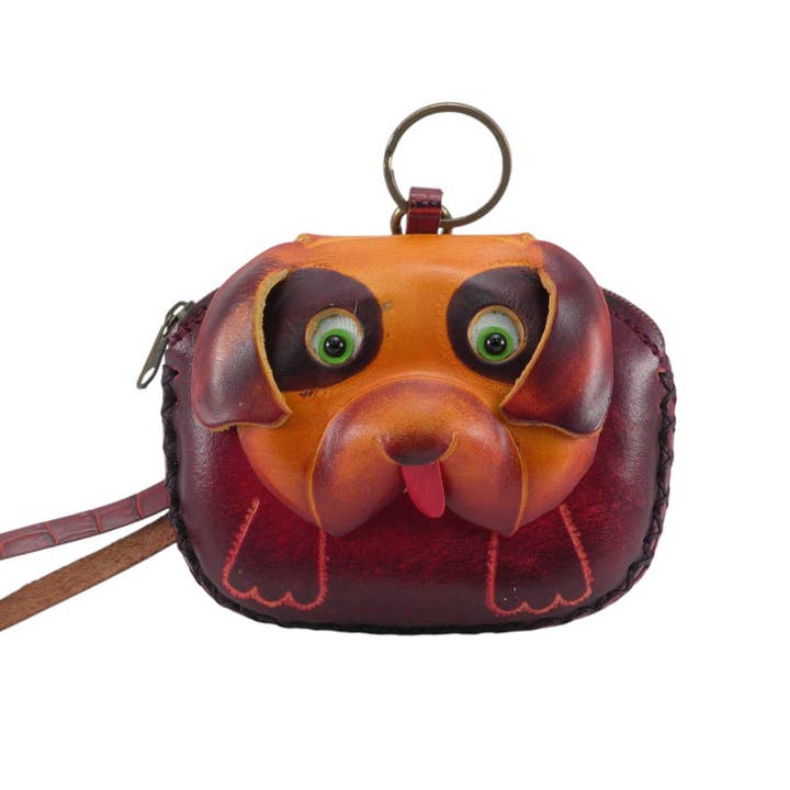 e511 Handgjord läder hundarmband myntbörs plånbok för wholesale av Sunflower Handmade leather inc