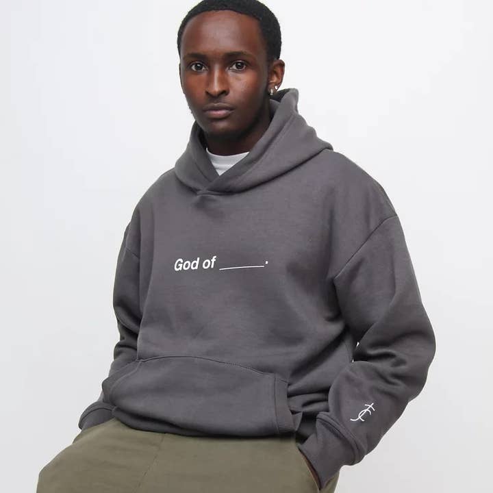 Charcoal Black Premium God of __ Hoodie for wholesale on Faire3